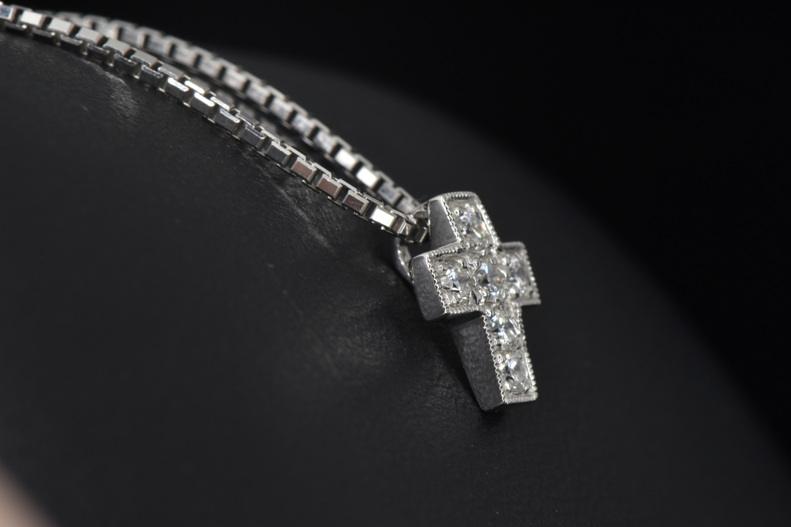 Cartier Diamond Cross Pendant Necklace Adjustable – De Maria Jewelry