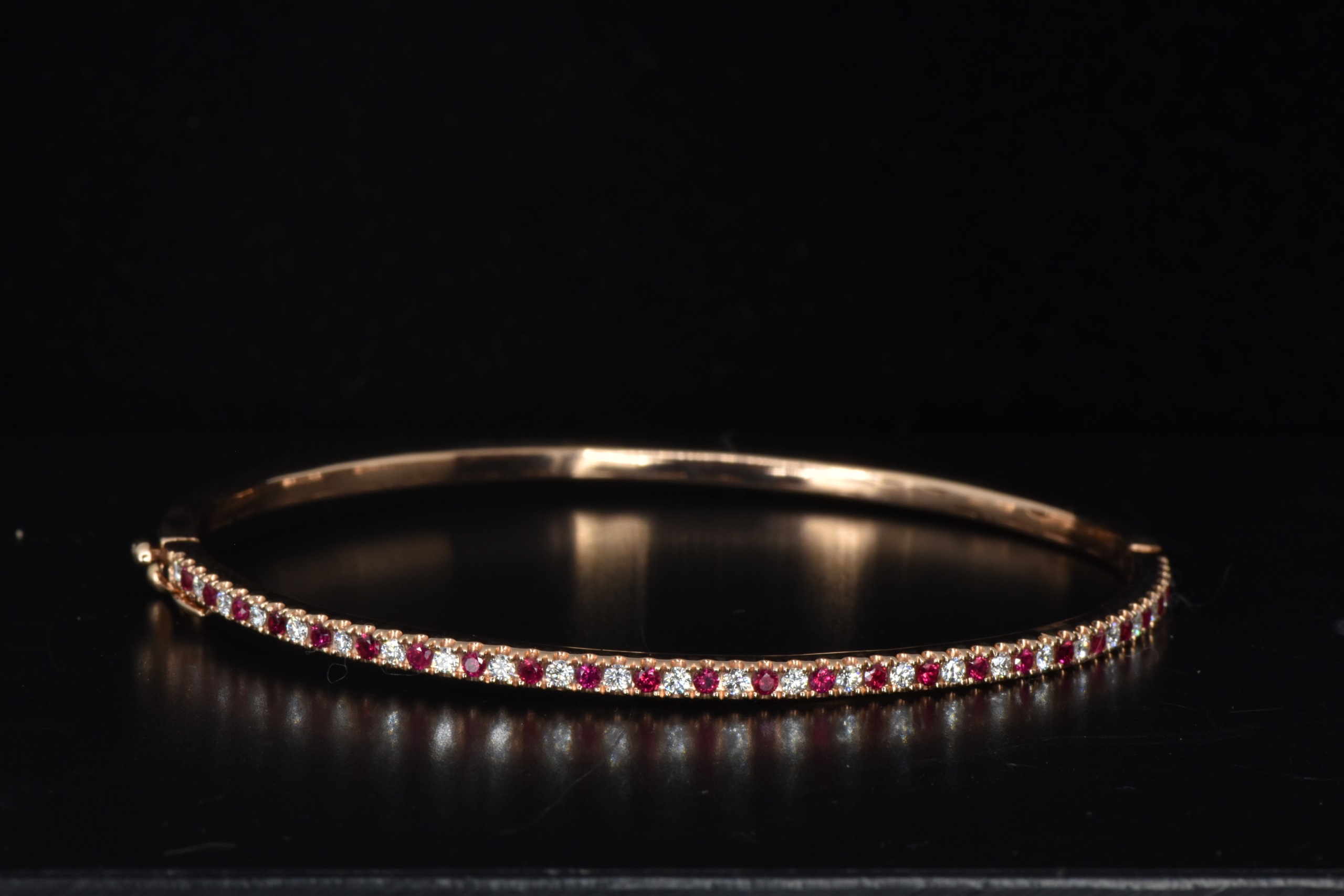 14k Yellow Gold Amisha Diamond Ruby Bangle at 95654.00 INR in New Delhi |  Dishi Designer Jewellery